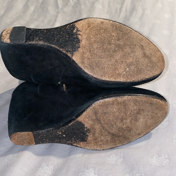 Joie black suede wedge boots, size 37.5EU or 7.5US. 3.5in heel. - Picture 5 of 6